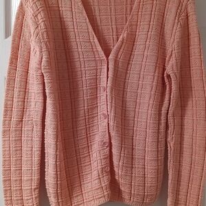 Elegant Peach Cardigan Sweater for Women
